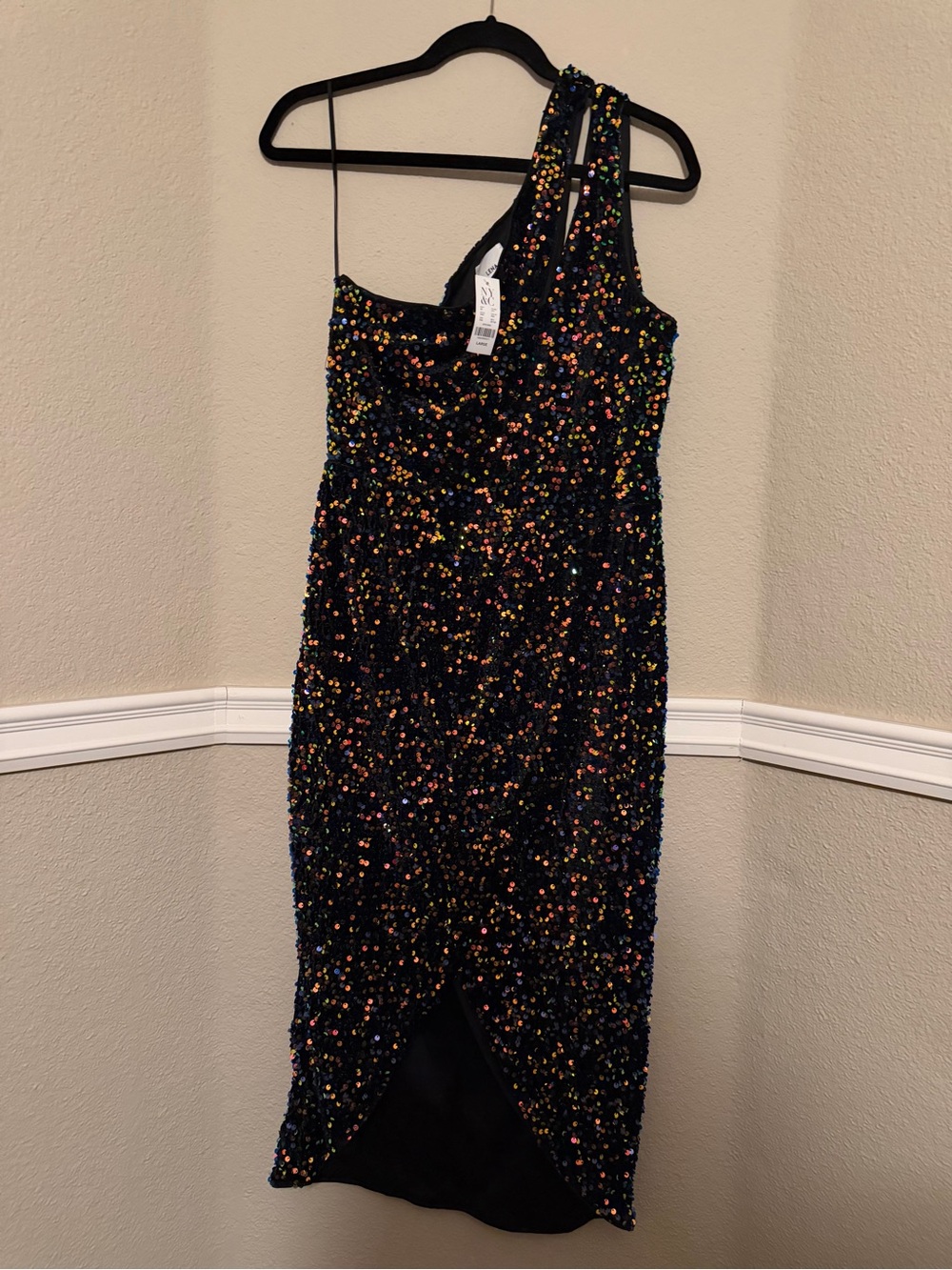 Lena Black Dress with Multicolored Sequins